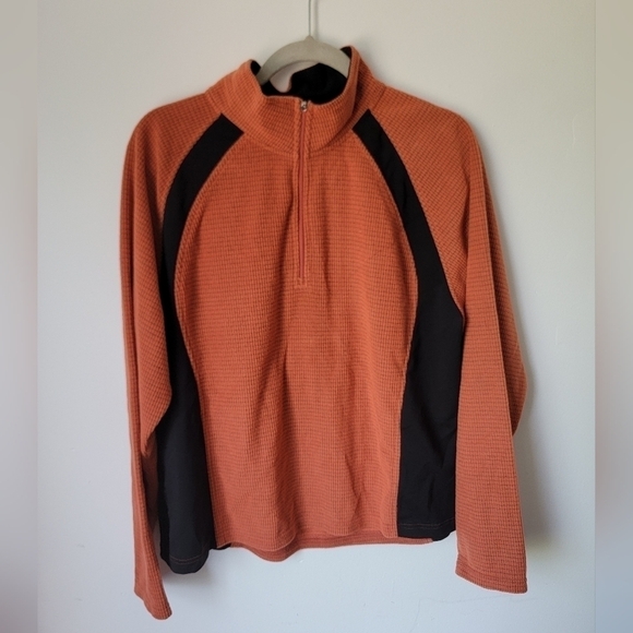 L.L.Bean orange outdoor casual long sleeve fleece sweater size XL women - Picture 1 of 8
